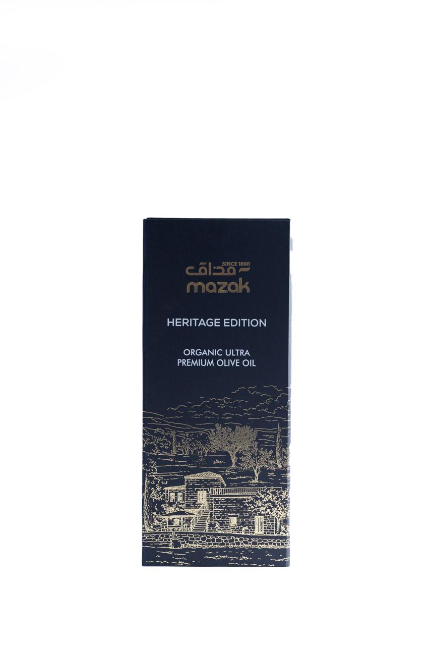 Mazak Heritage Edition gift box, illustrated with the village, Organic Ultra Premium Olive Oil